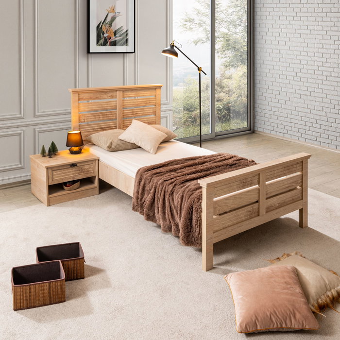 Hanah Home Cama Individual Polo Marrón